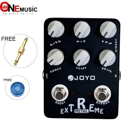 JOYO Guitar Effect Pedal Sound Box Extreme Metal (Amplifier Simulator) -JF-17 with gold pedal connector and Mooer knob