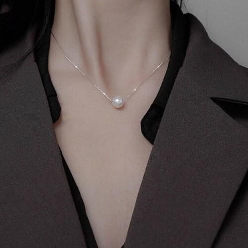 Classic Pearl Drop Necklaces For Women Single Choker Various Sizes Simple Clavicle Chain Elegant Exquisite Lady Wedding Jewelry
