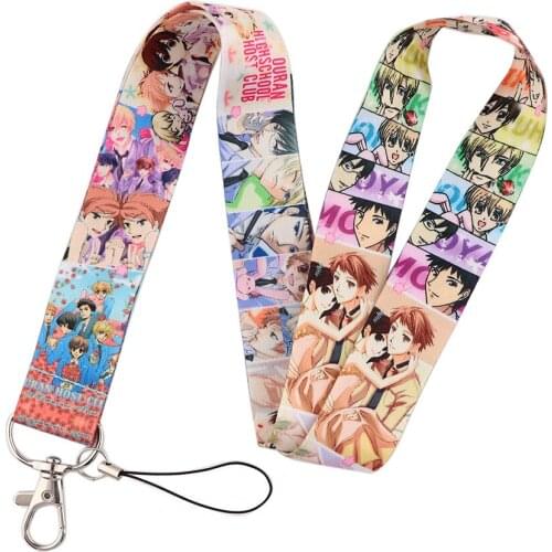 Classic Anime Ouran High School Host Club Key Lanyard Keychain Mobile Phone Hanging Rope ID Card Pass Gym Badge Holder Neckband