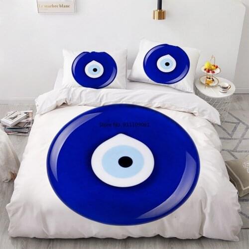 Evil Eye Design 3D Bedding Set Duvet Cover Sets King Queen Full Twin Double Single Size 210x210cm Bed Linen White Bedclothes