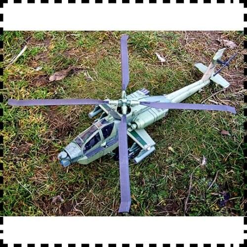 1:33 Scale US Apache AH-64 Helicopter Gunships Aircraft Paper Model Kit Puzzles Handmade Toy DIY