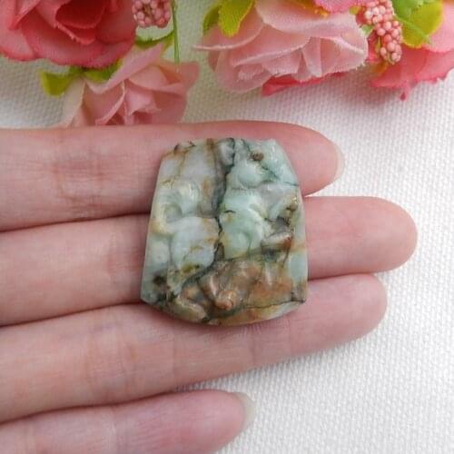 Natural Gemstone Carved Chrysocolla fashion jewelry Cabochon ,30x27x7mm,10.9g