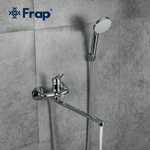 Frap New Brass Bathtub Faucet Bath Mixer Tapware Self Controlled Effluent For Bathroom Faucets Ceramic Core Spool Tap F2213-20