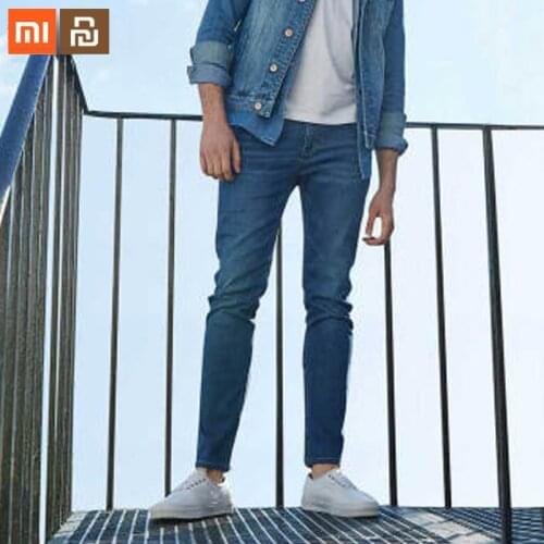 Original xiaomi Mens Slim High-elastic Comfort Jeans Casual Home Travel Pants