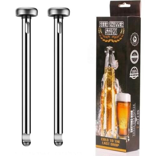 2pcs/set Stainless Steel Beer Chiller Stick Cooler Beverage Cooling Sticks With Bottle Opener Kitchen Gadgets