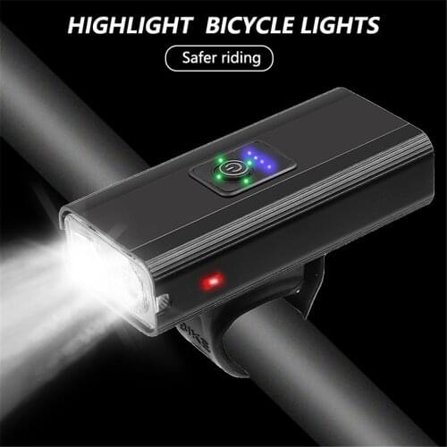 Bicycle Front Light Set USB LED Rechargeable Headlight 800 Lumen 2400mAh 6 Modes Mountain MTB Bike Lamp Cycling FlashLight