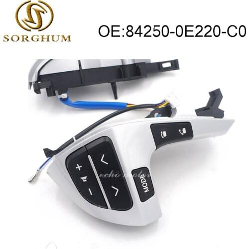 84250-0E220-C0 Steering Wheel Control Switch（Silver+Black）For Toyota Hilux Vigo Corolla Camry Highlander