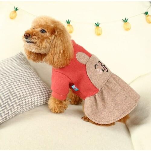 Pet Dog Cat Dress New Girl Dress To Keep Warm In Autumn Winter Small Medium Princess Teddy Puppies Woolen Skirt Dog Clothes