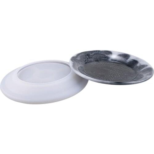 Crystal Epoxy Mold DIY Handmade Round Flat Plate Brightening Mirror Plates Silicone Mould