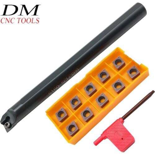 S16Q-SCLCR09 180mm Lathe Tools Boring Bar Metal Lathe Turning Tool Holder + 10Pcs CCMT09T3 CCMT32.5 Carbide Inserts