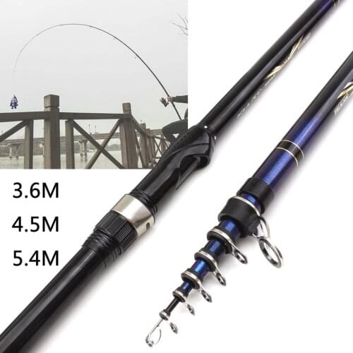 High Quality Super long shot 3.6m 4.5m 4.5m Carbon Spinning Casting Bass Pike Fishing Rod Ultralight carp Telescopic Fishing Rod
