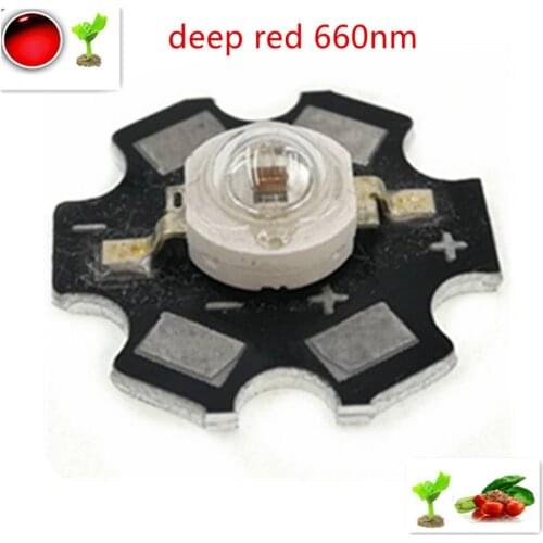 100pcs/Lot High Power 3W Grow LED 660nm Deep Red / 630nm Red SMD Diode COB DIY Grow Light For Plant Fruit Growth with 20mm pcb