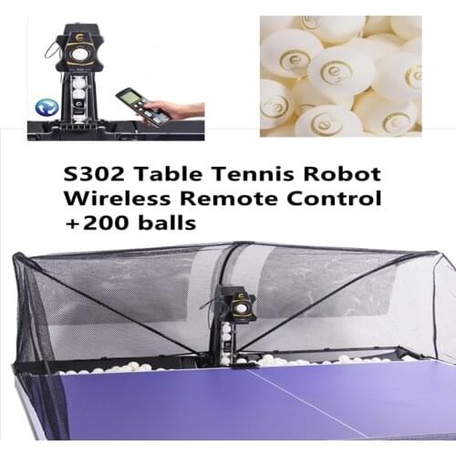SUZ Table Tennis Machine S302 PING PONG Training Robot Tennis Ball Machine 40+ ballsThrower-Shooter for Ping Pong Table