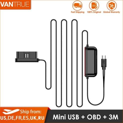 Vantrue Mini USB Type C OBD Hardwire Kit 10ft Car Charger Cable for Vantrue N2 Pro,T2,N2,N1 Pro Dash Cams for 24 Hours Monitor