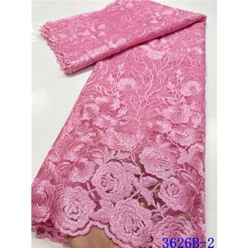 Embroidery Mesh Tulle Lace Fabric 5 Yards Teal Color Beaded African Lace Fabrics Wholesale For Nigerian Wedding Party