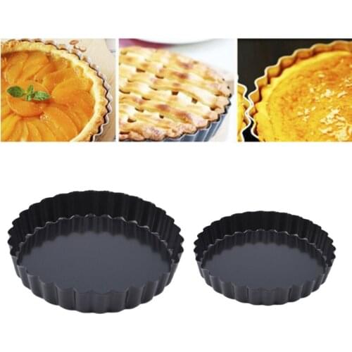 10cm Mini Pie Muffin Cupcake Pans Non-Stick Quiche Flan Pan Molds Pie Pizza Cake Mold Removable Loose Bottom Round Bakeware
