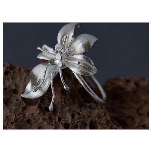 Creative New National Style Original Design Silver Inlaid Orchid Opening Adjustable Elegant Luxury Ladies Jewelry