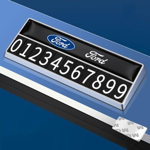 1X Temporary Parking Phone Number Plate For Ford Focus 2 3 4 MK2 MK3 Fiesta Mondeo Escape Kuga EcoSport Edge Kuga Fusion Styling
