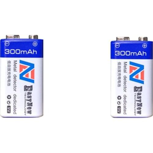 2pcs/lot 300mAh 9V rechargeable battery NiMH battery 6F22 microphone detector universal meter rechargeable battery