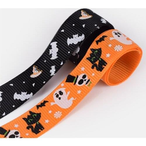 23Yards Wide 15mm Halloween Printed grosgrain ribbons DIY handmade Hair accessories Material wedding gift wrap