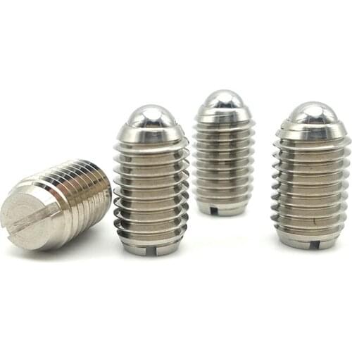 4Pcs M4 304 Stainless Steel Headless Positioning Balls Slotted Glass Beads Head Screw 5mm-30mm Length