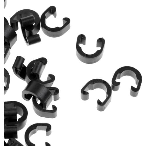 50pcs Cycle Bike Road Bicycle MTB Brake Gear Cable C Clips Hose Guides Balck
