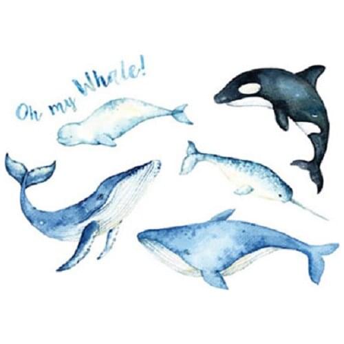 65MM×95MM tattoo stickers female lasting cute whale dolphin small fresh new product
