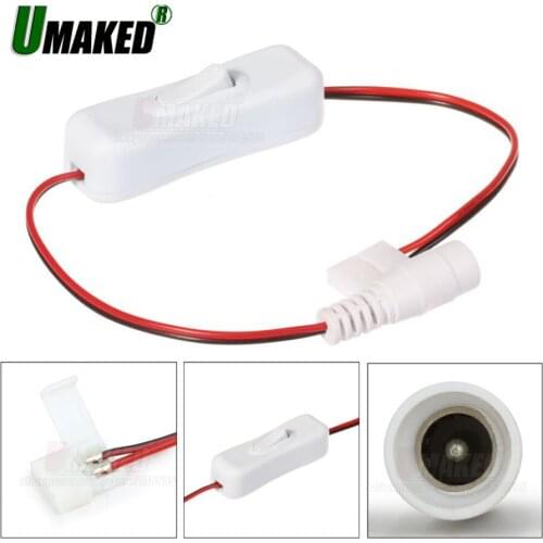 8mm 10mm Wholesale Price 2.1x5.5mm for DC In Line Power Cable Connector Jack Wire With ON OFF Switch For LED Strip Light 12V 1A