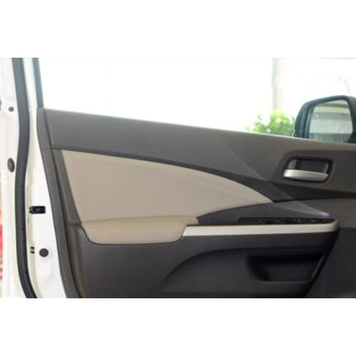 8pcs Leather Car Door Inner Panel Surface Cover Shell + Door Armrest Panel Cover Fit For Honda CRV 2012-2016