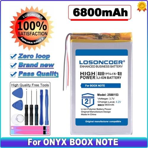 LOSONCOER BOOX NOTE 6800mAh Battery for ONYX BOOX NOTE,PRO,NOTE+ e-Book Li-po Rechargeable BOOX MAX 2 MAX2 Pack Batteries