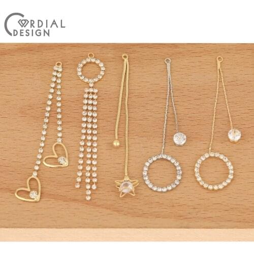 Cordial Design 50Pcs Earrings Accessories/Hand Made/Claw Chain/DIY Connectors/CZ Charms/Jewelry Findings & Components/Pendant