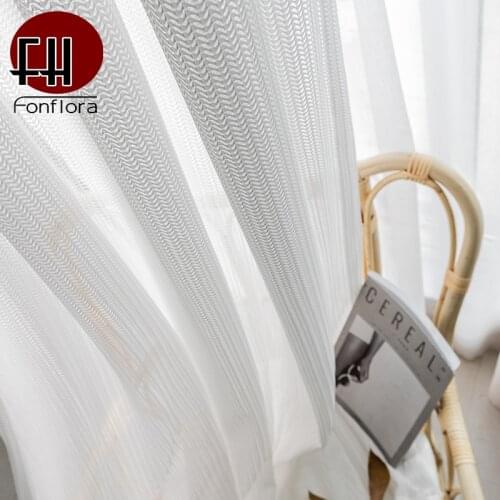 White Tulle Curtains for Living Room Decoration Modern Solid Sheer Voile Bedroom Curtain Window Treatment Custom Size