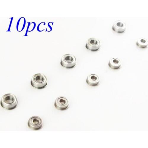 Free Shipping 10PCS 3/4mm Flange Bearings 3*7*8.2mm/4*8*9.2mm RC Boat Shaft Bearings Spare Parts For RC Boat Model
