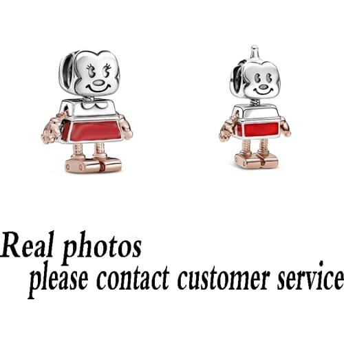 2020 New Style Sterling Silver 925 High-quality Mouse 1:1 Robot Series, Charm Diy Bracelet Original Female Jewelry Fashion Gift