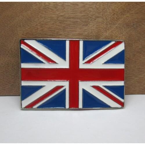 BuckleClub wholesale zinc alloy United Kingdom flag belt buckle western jeans gift belt buckle FP-01379 SILVER FINISH