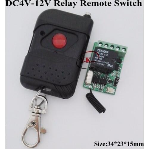 DC5V 6V 8.4V 7.4V 9V 12V Mini Size 10A Relay Contact Remote Switch Door Lock Opener Wireless Switch Normally Open Closed 315 433