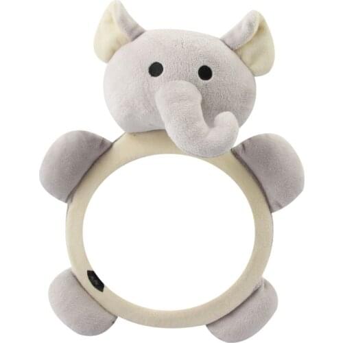 Baby Safety Seat Rear Mirror Car Interior Rearview Mirrors Infants Kids Plush Cartoon Toy Y4QA