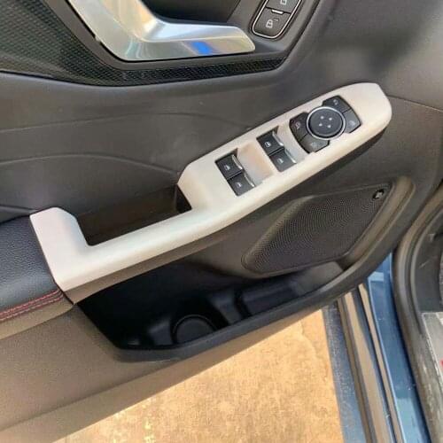 For Ford Kuga Escape 2020 2021 Carbon Fiber Window Lift Switch Button Cover Trims Door Armrest Panel Car Interior Accessories