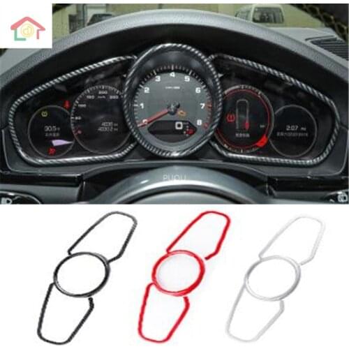 For Porsche Cayenne 2018 2019 Interior Accessories Europe Model Car ABS Car Dashboard Meter Cover Trim 3Pcs