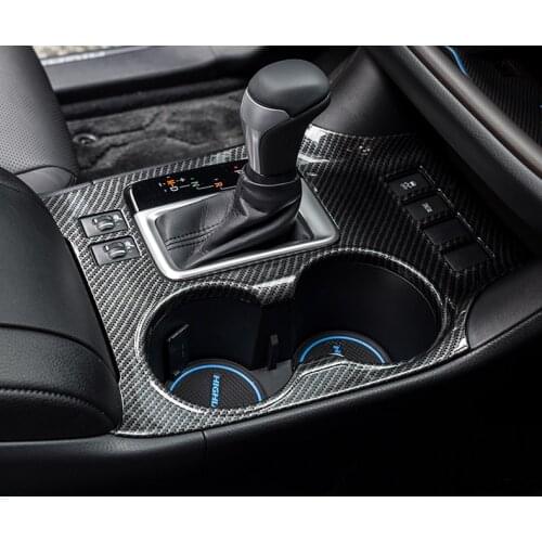 For Toyota Highlander 2015 2016 2017 2018 2019 Carbon Fiber Water Cup Holder Cover Trim Cups Frame Car Interior Accessories