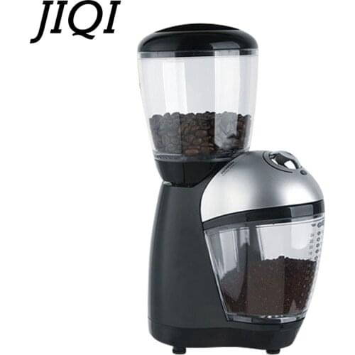 JIQI Professional Coffee Grinder 220V Home Use Electric Grinding Machine Equipped Spice Cereal Bean Grain Flour Mill EU Plug