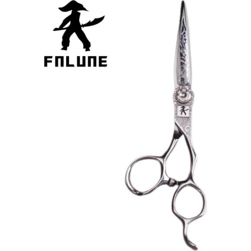 FnLune 6.0 6.8 inch Tungsten Steel Pattern Top Professional Hair Salon Scissors Cut Barber Accessories Haircut Shear Scissors