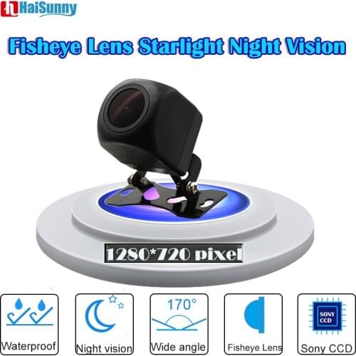 HaiSunny HD Car Reverse Backup Rear View Camera Fisheye Lens Starlight Night Vision170 Degree View Angle For Andriod DVD Player