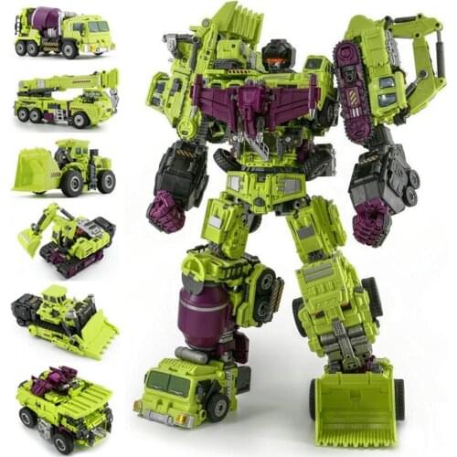 JINBAO Big Size Anime Devastator Transformation Toys Cool KO Action Figure G1 Robot Car Trucks Hook Model Boy Kids Toy Gifts