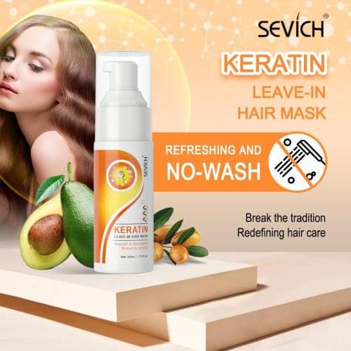 Sevich keratin Leave-in Hair Mask 30ml Deep Repair Frizzy Damaged Hair Treatment Make Hair Soft Smooth Tea Tree Hair Nourishing