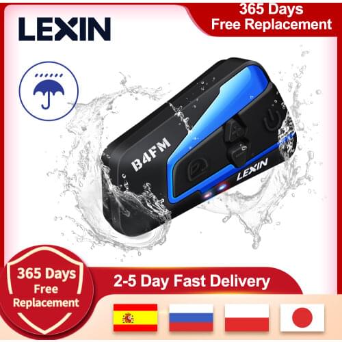 Brand Lexin LX-B4FM for 4 Riders Intercom Motorcycle Bluetooth Helmet Headsets BT Moto Intercomunicador with FM Radio