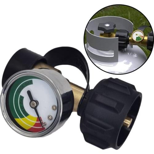Accurate Propane Tank Gauge, Camper Grill Gas Tank Pressure Level Meter with 3 Temperature Scales for BBQ Gas Grill, Heater