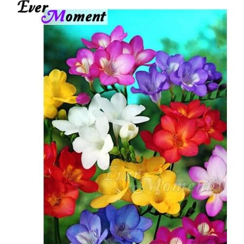 Ever Moment Diamond Painting Pink Yellow White Flowers 5D DIY Wall Decor Full Square Drill Rhinestone Diamond Embroidery ASF1746
