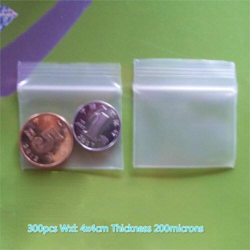 2018 Real Cling Film 300pcs Wxl: 4x4cm Thickness 200microns Pe Plastic Transparent Bag , Zipper Lock Clear Packaging Bags