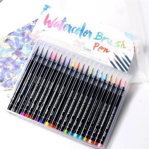 New 20 Color Premium Painting Soft Brush Pen Set Watercolor Markers Pen Effect Best For Coloring Books Manga Comic Calligraphy